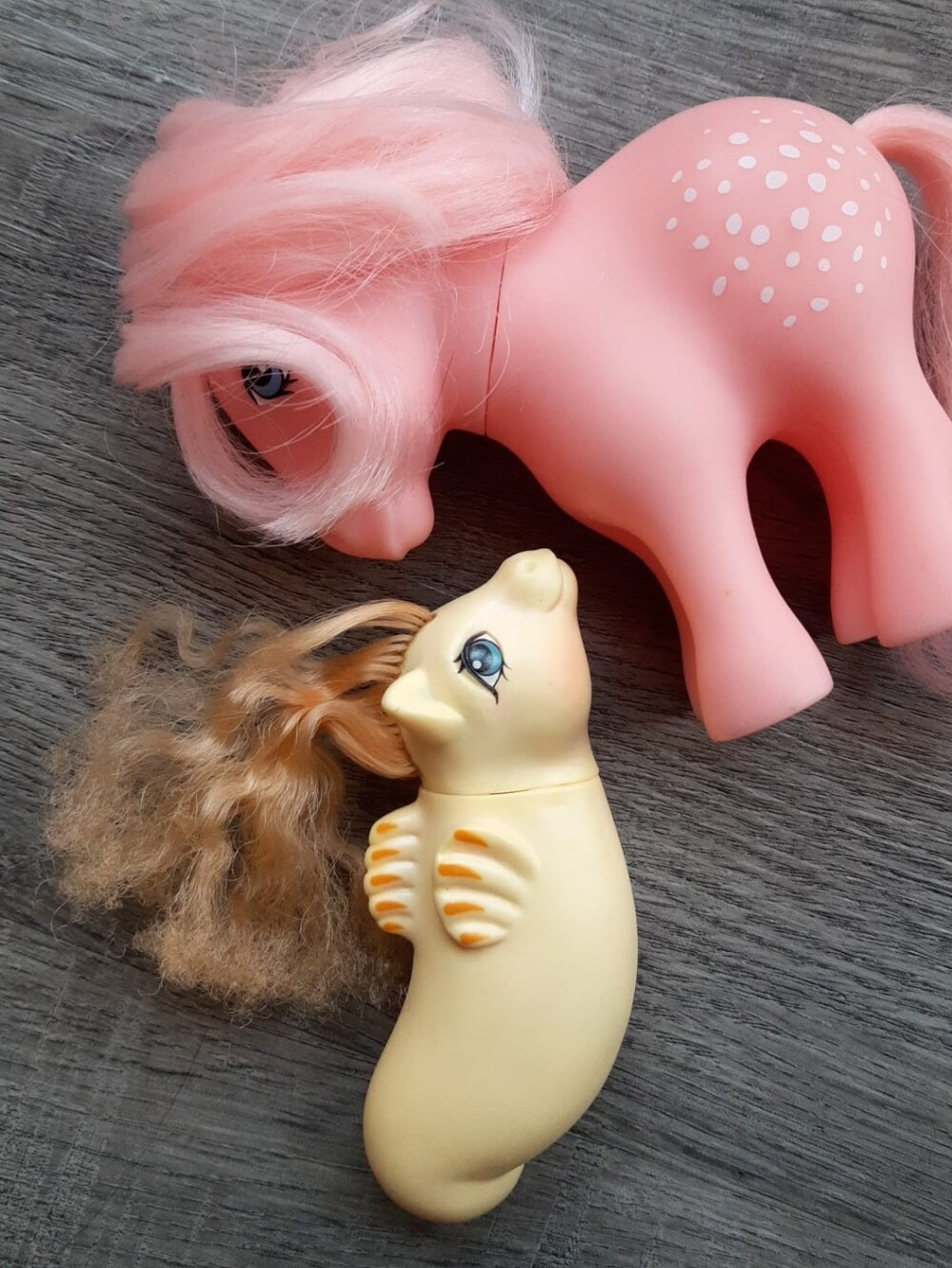 Vintage Hasbro My Little Pony Set – G1 Sun Shower & a Pink Cotton Candy